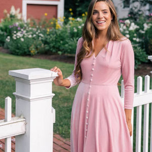 Gal Meets Glam Joy Pink Velvet Midi Dress